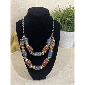Get The Look Cultural Artisan Boho Double Layered Vintage Necklace Women’s